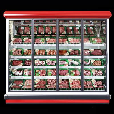 现代超市冷柜 冰箱 货架 货柜 肉类 奶制品 橱窗